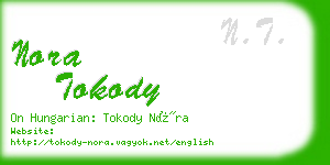 nora tokody business card